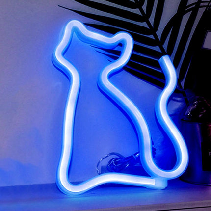 Kissan muotoinen LED-neonvalo sisustukseen