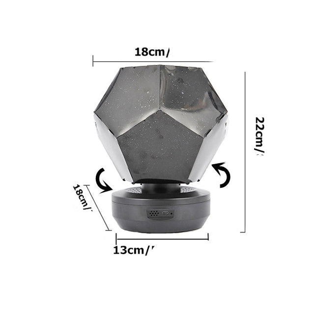 Lasten tähtitaivasprojektori-yövalo kaukosäätimellä