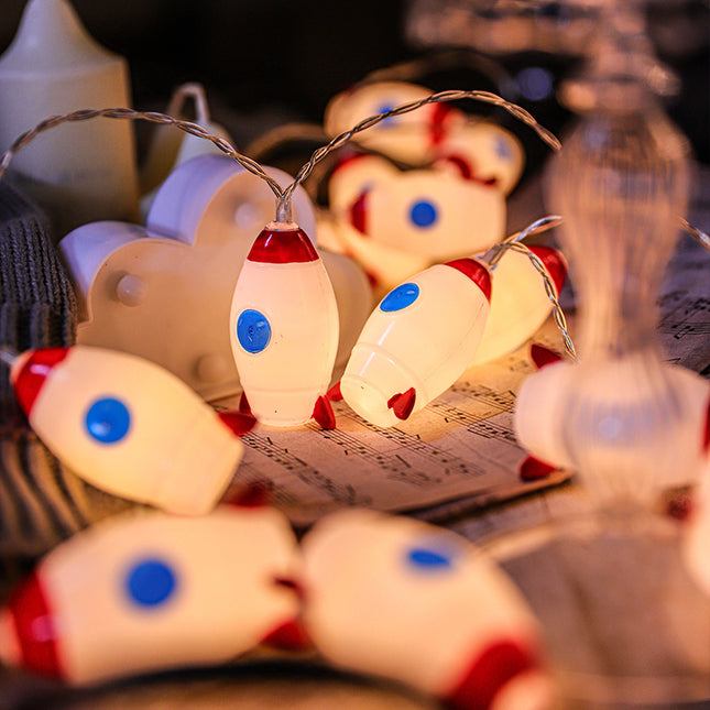 Raketti-aiheinen lastenhuoneen valosarja