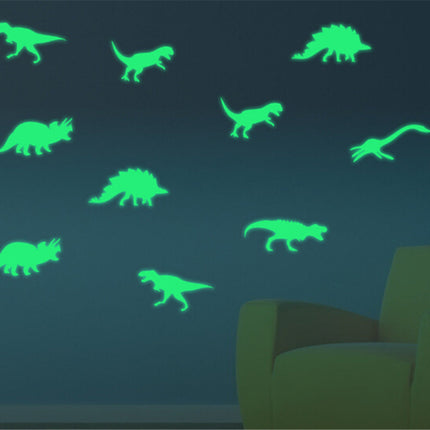 Pimeässä hohtavat dinosaurus seinätarrat