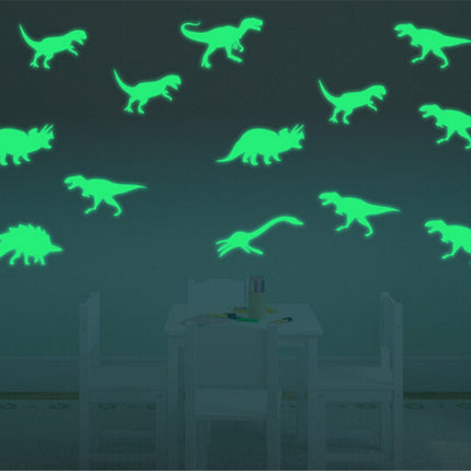 Pimeässä hohtavat dinosaurus seinätarrat