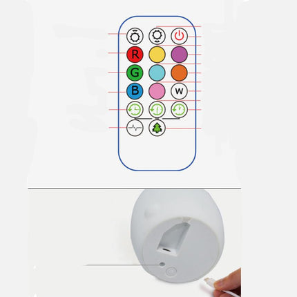 Ladattava pöllö yövalo kaukosäätimellä