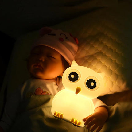 Pehmeä silikoninen pöllö yövalo