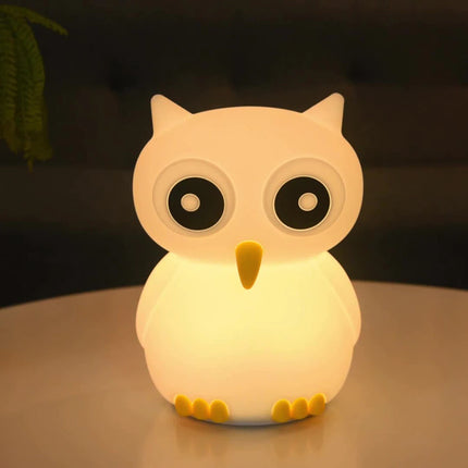 Pehmeä silikoninen pöllö yövalo