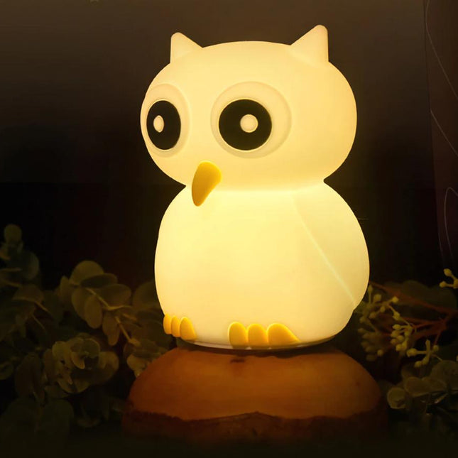 Pehmeä silikoninen pöllö yövalo