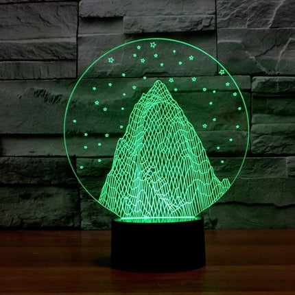 3D vuori ja tähdet yövalo