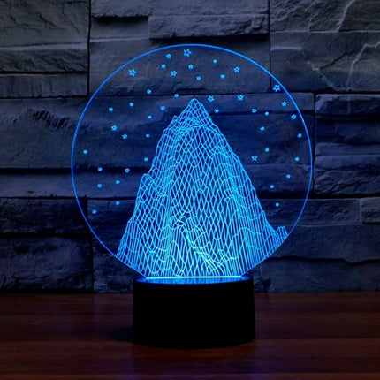 3D vuori ja tähdet yövalo