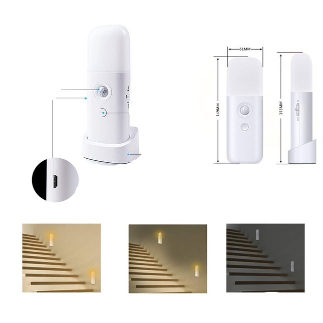 Kannettava yövalo liiketunnistimella sisäkäyttöön