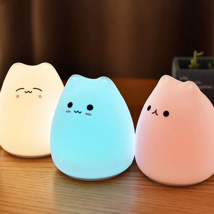 Pehmeä silikoninen kissanpentu yövalo