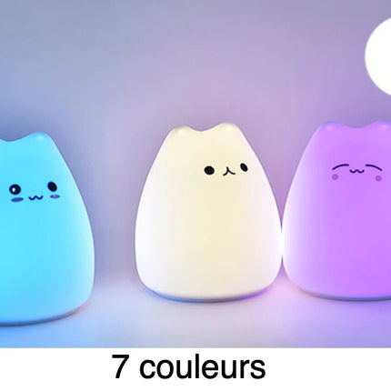 Pehmeä silikoninen kissanpentu yövalo