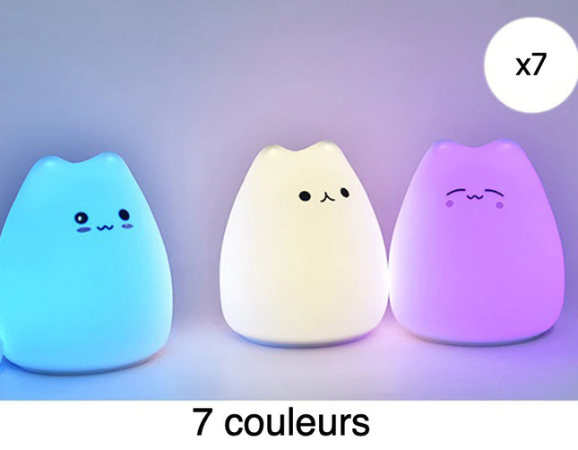 Pehmeä silikoninen kissanpentu yövalo