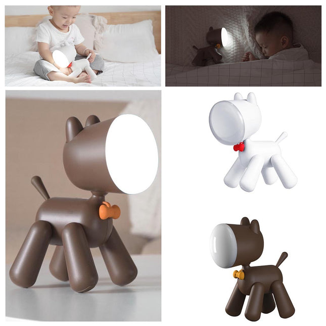 Ladattava koira-yövalo kosketustoiminnolla lapsille