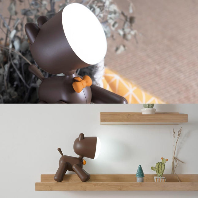 Ladattava koira-yövalo kosketustoiminnolla lapsille