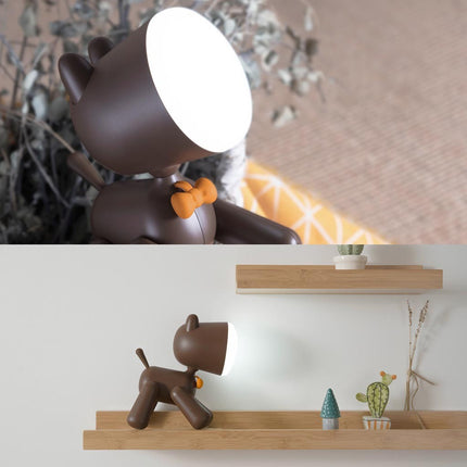 Ladattava koira-yövalo kosketustoiminnolla lapsille