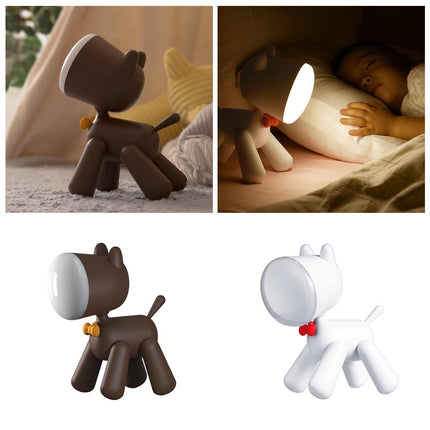 Ladattava koira-yövalo kosketustoiminnolla lapsille