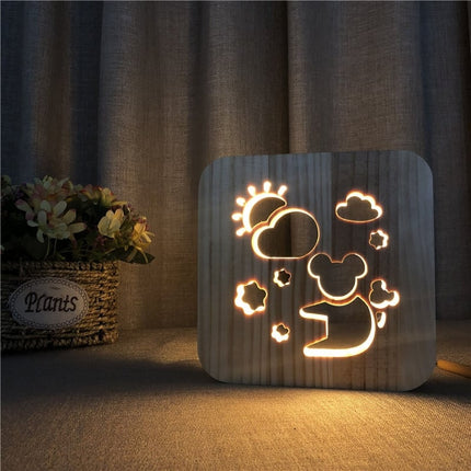 Puinen 3D koala yövalo lastenhuoneeseen