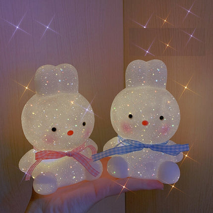 Suloinen silikoninen jänis-yövalo kosketuksella