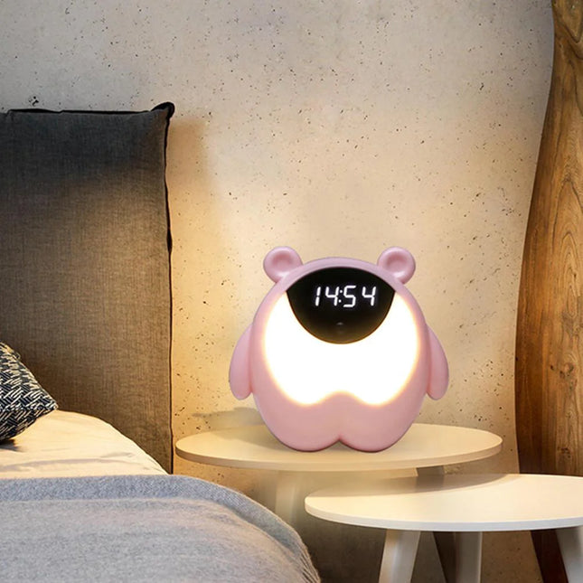 Nallen muotoinen yövalo ja herätyskello
