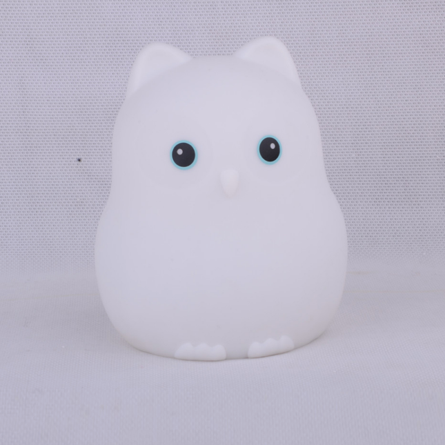 Pehmeä silikoninen pöllö-yövalo kaukosäätimellä