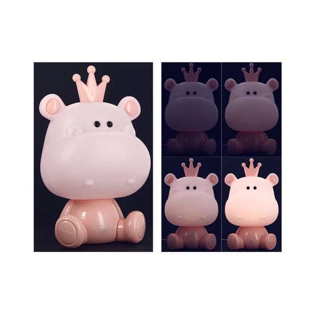 Söpö virtahepo-yövalo lapsille kosketustoiminnolla