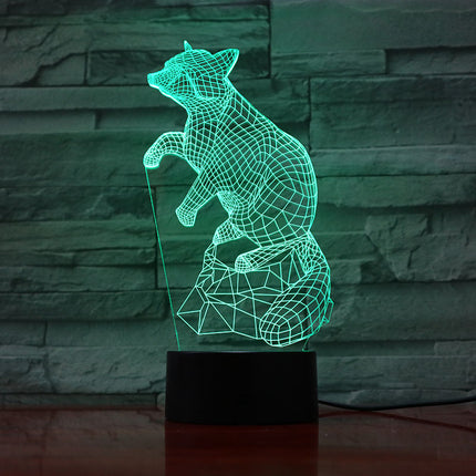 Kettu 3D-illuusio LED-yövalo lapsille