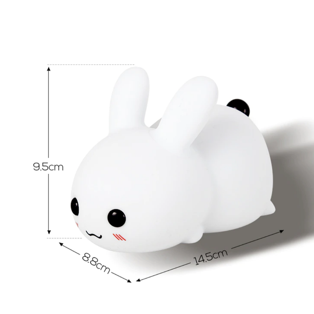 Kosketuksella säädettävä silikoninen pupu-yövalo