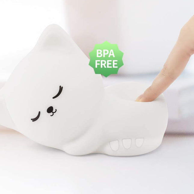 Pehmeä silikoninen kissa-yövalo kaukosäätimellä