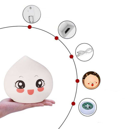 Ujo pisara silikoninen yövalo kosketuksella