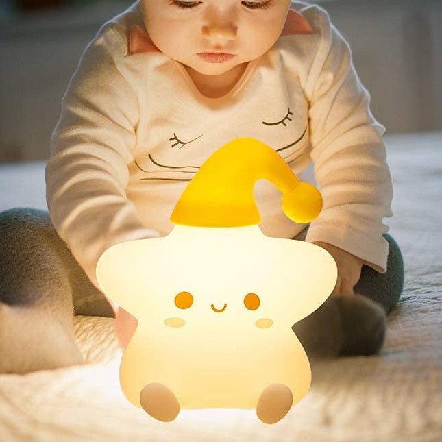 Tähti yövalo seitsemällä eri värillä