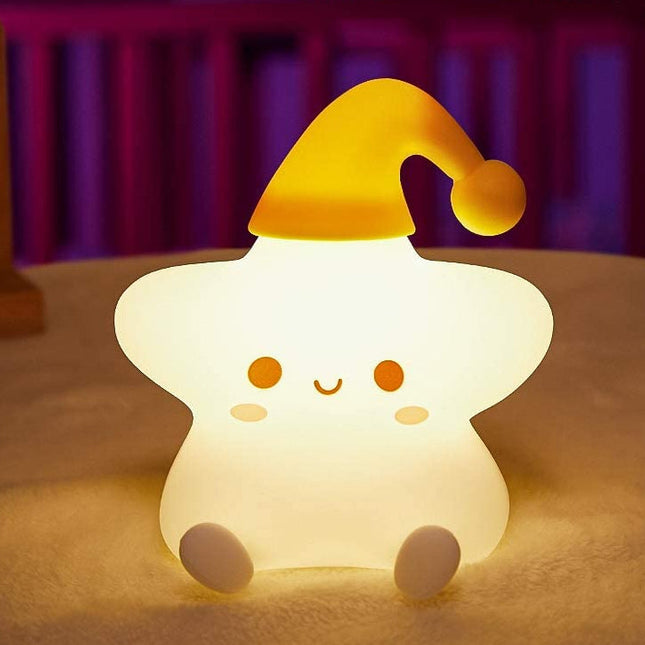 Tähti yövalo seitsemällä eri värillä