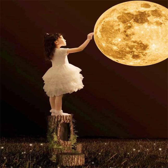 Kuun muotoinen yövalo ja projektori