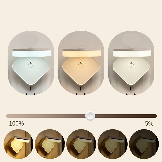 Kaukosäädettävä seinäyövalo suoraan pistorasiaan