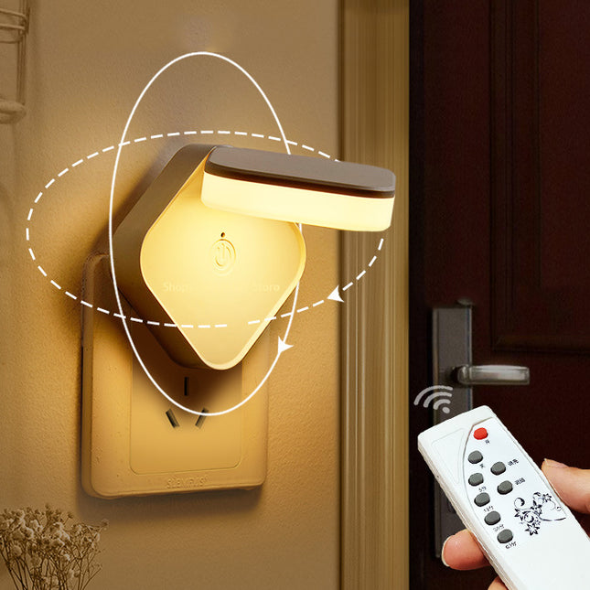 Kaukosäädettävä seinäyövalo suoraan pistorasiaan