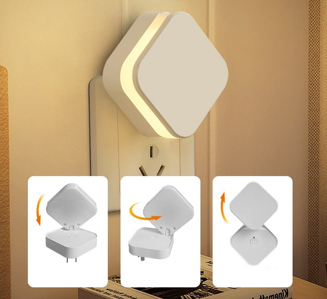 Kaukosäädettävä seinäyövalo suoraan pistorasiaan