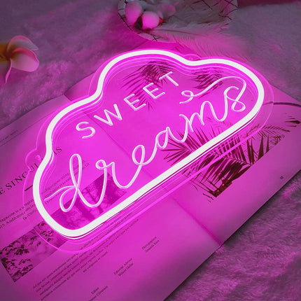 Sweet Dreams pilvi neon-kyltti sisustukseen