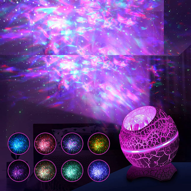 Munanmuotoinen galaksiprojektori kaiuttimella