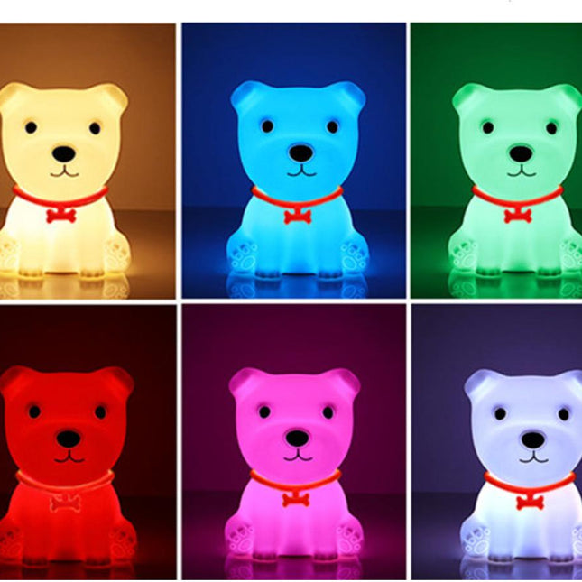 Silikoninen koiranpentu yövalo kaukosäätimellä