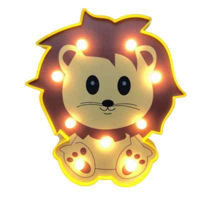 Leijona muotoinen LED-seinävalo lastenhuoneeseen