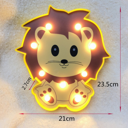 Leijona muotoinen LED-seinävalo lastenhuoneeseen