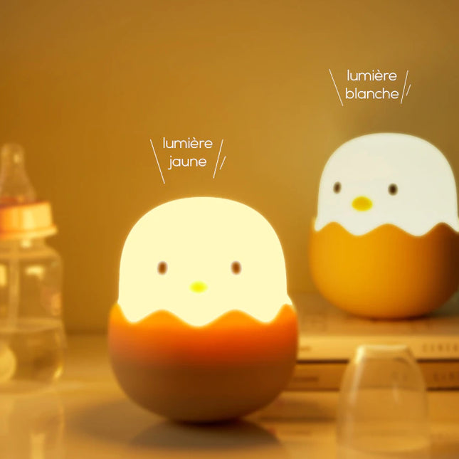 Silikoninen tipu-yövalo pehmeällä valolla lapselle