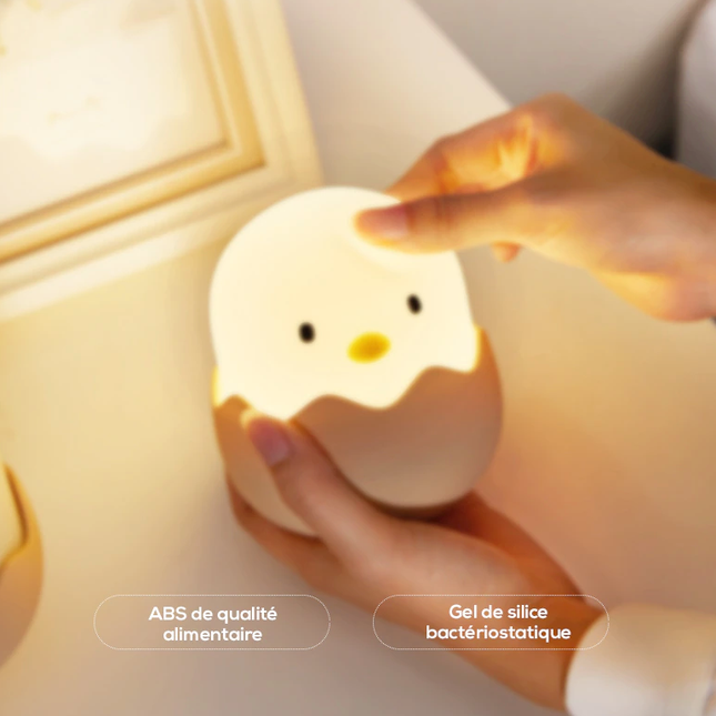 Silikoninen tipu-yövalo pehmeällä valolla lapselle