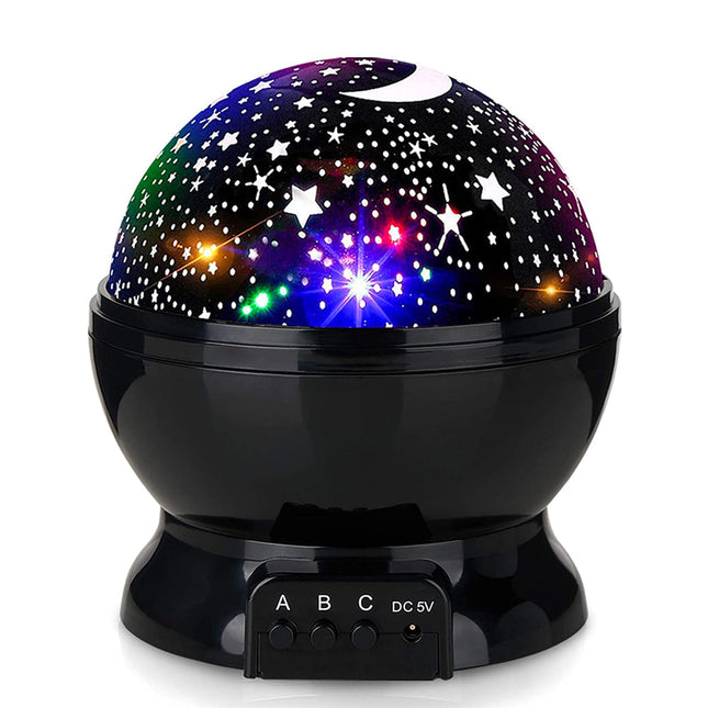 Pyörivä tähtitaivas-projektori yövalolla lapsille