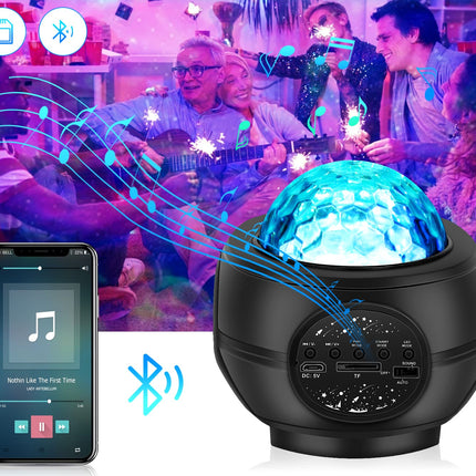 Tähtitaivas-projektori Bluetooth-kaiuttimella