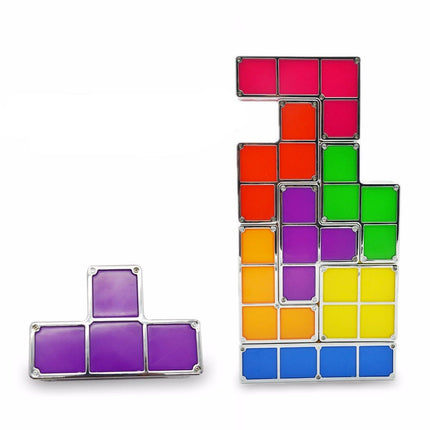 Koottava Tetris-palapeli lamppu värikkäillä paloilla