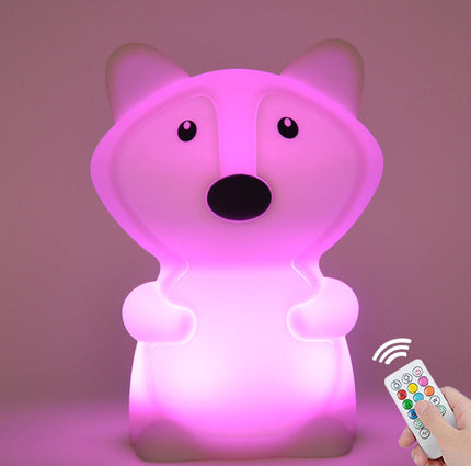 Silikoninen kettu-yövalo vauvalle kaukosäätimellä