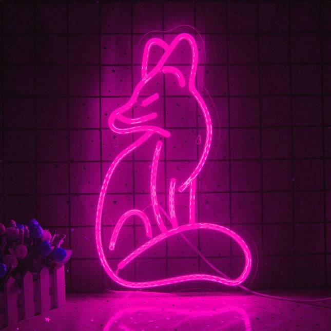 Kettu neonvalokyltti seinäkoristeeksi makuuhuoneeseen
