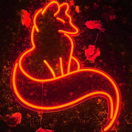 Tyylikäs kettu neon LED-seinäkoristevalo