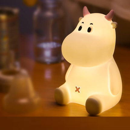 Himmennettävä silikoninen lehmä-yövalo